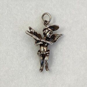 VTG Sterling Silver 925 PAX 3D Angel Boy Cherub Baseball Player Charm Pendant